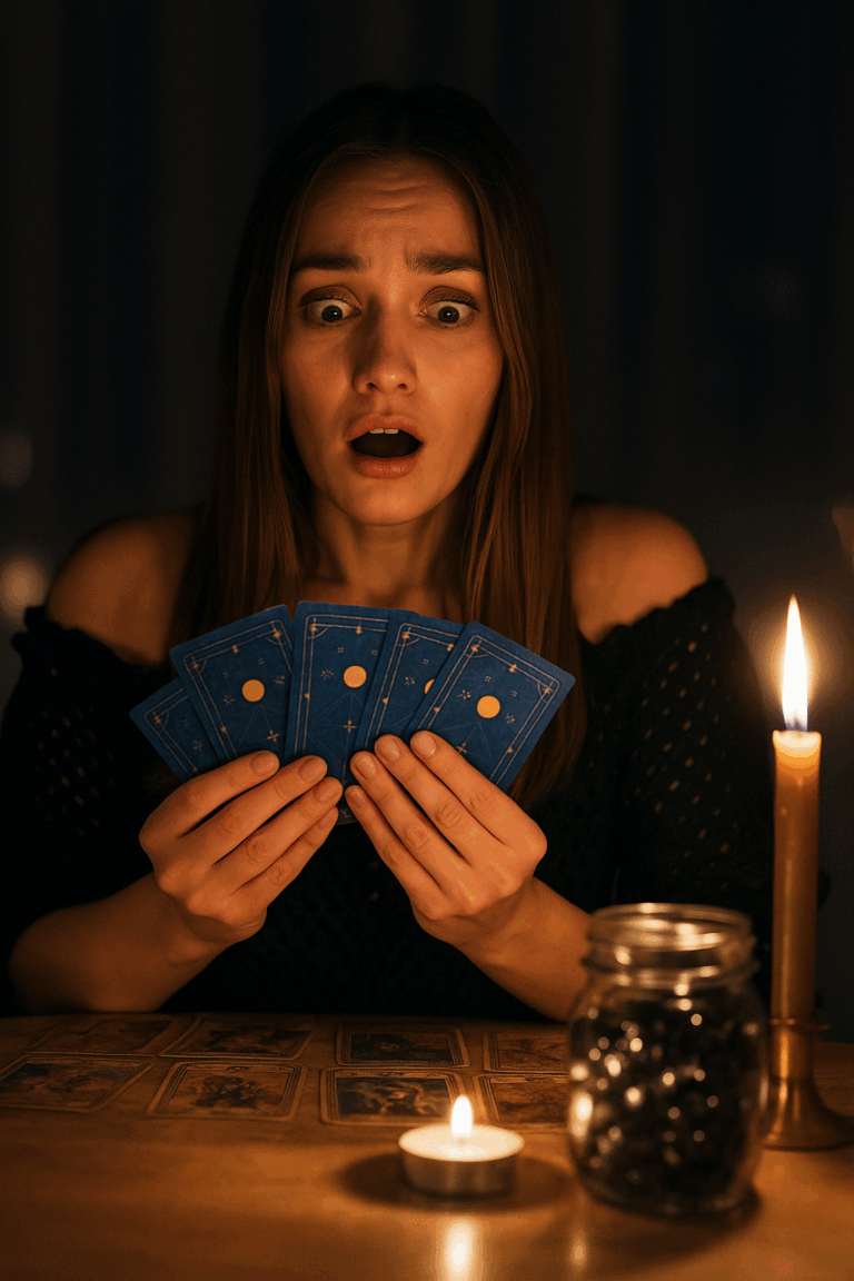 Impactante lectura de cartas del tarot por Nayra en sesión íntima