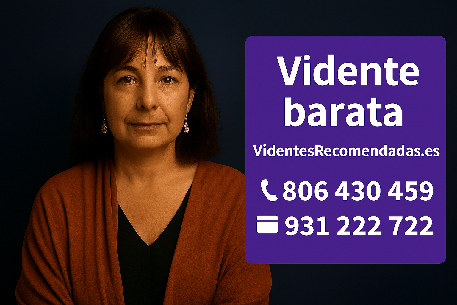 Mujer vidente premium ofreciendo atención personalizada y cercana