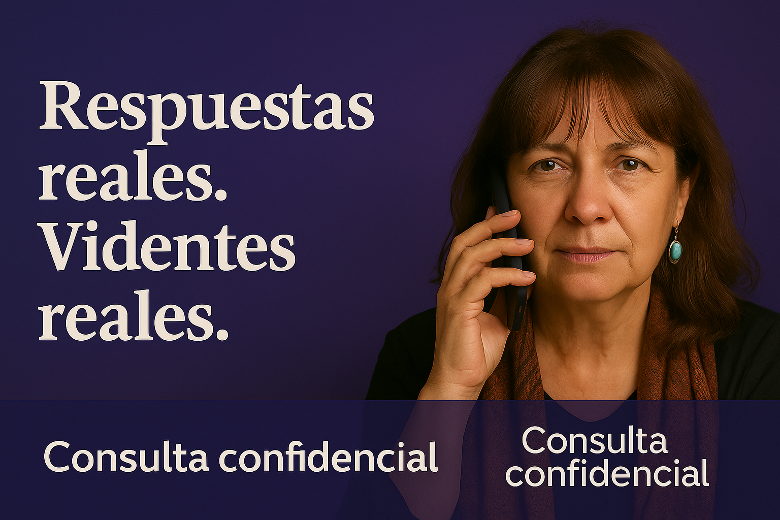 Banner de consulta confidencial con vidente por teléfono desde casa